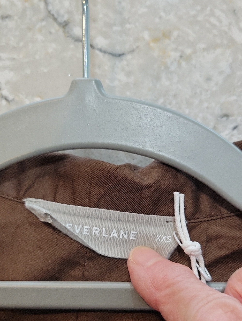 Everlane Brown Cotton Long Slevve Button Up Shirt XXS NWT - Picture 5 of 10
